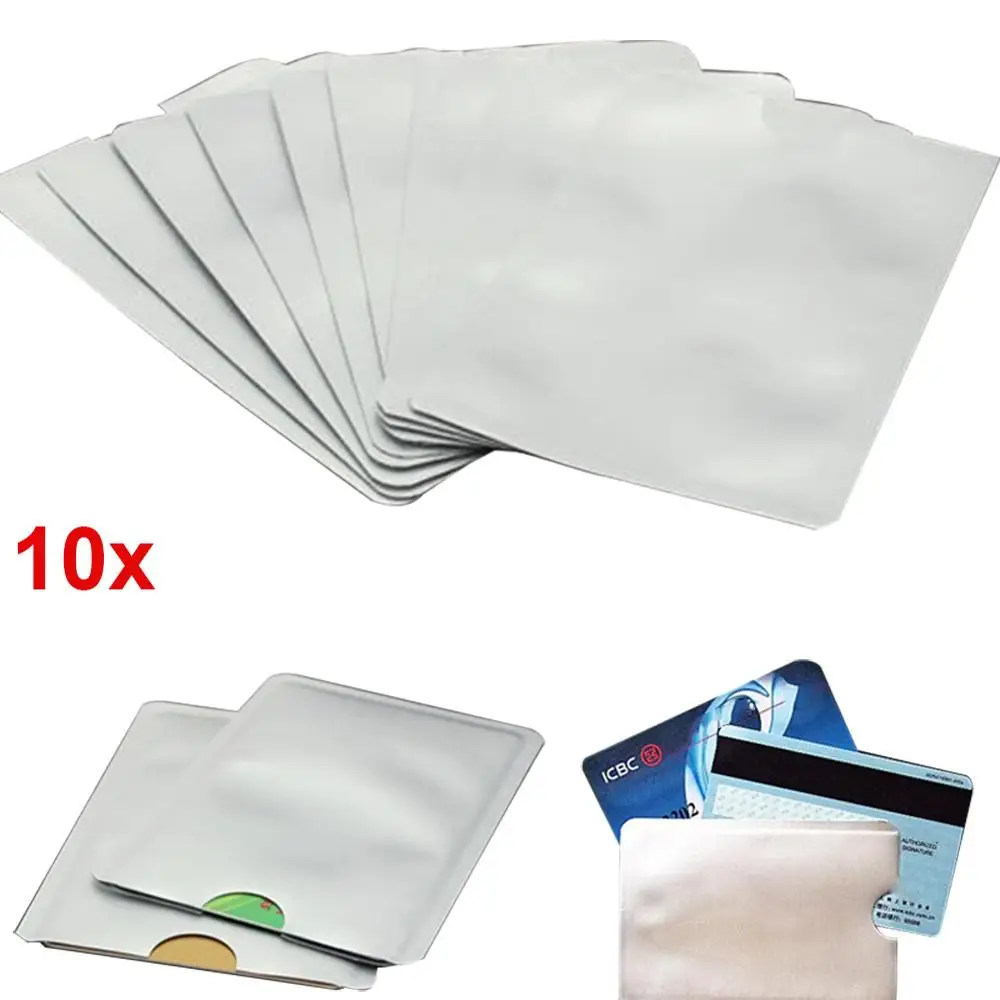 

10pcs Credit Card Protector Secure Sleeves RFID Blocking ID Holder Foil Shield PO66