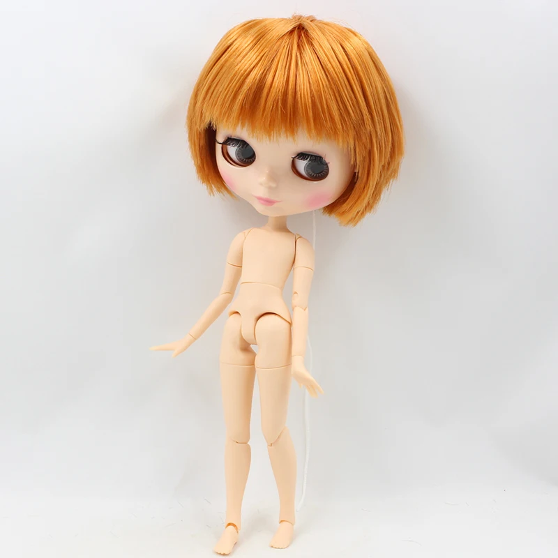 Ледяная фабрика Blyth кукла 30 см 1/6 BJD кукла мужской стиль плоский грудь 20 Объединенный корпус натуральная кожа 9 пар руки мальчики подарок Специальная цена - Цвет: only orange wig
