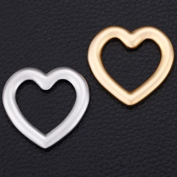 

10Pcs/Lot Big Size 35*35MM Metal Heart Pendant Keychain DIY Never Fade Stainless Steel Jewelry Making For Charms Bracelet Bangle