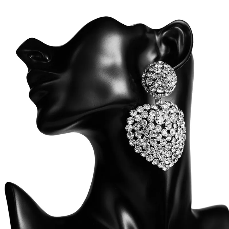 Роскошные модные ювелирные изделия европейские преувеличенные поп металлические круглые акриловые женские вечерние серьги в форме сердца