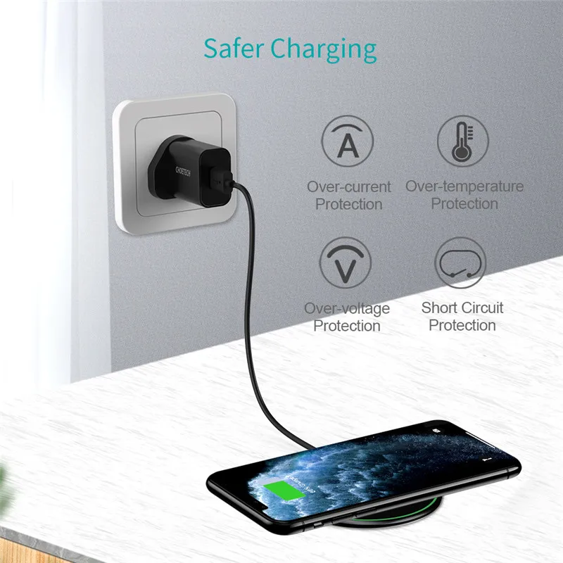  CHOETECH 15W Qi Wireless Charger for Samsung S10 S9 S8 Fast Charger Pad for iPhone 11 Pro XS Max X 