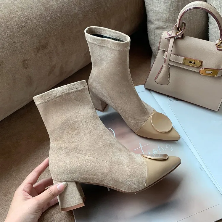 Женские ботинки на высоком каблуке botas mujer женские ботильоны без застежки женская