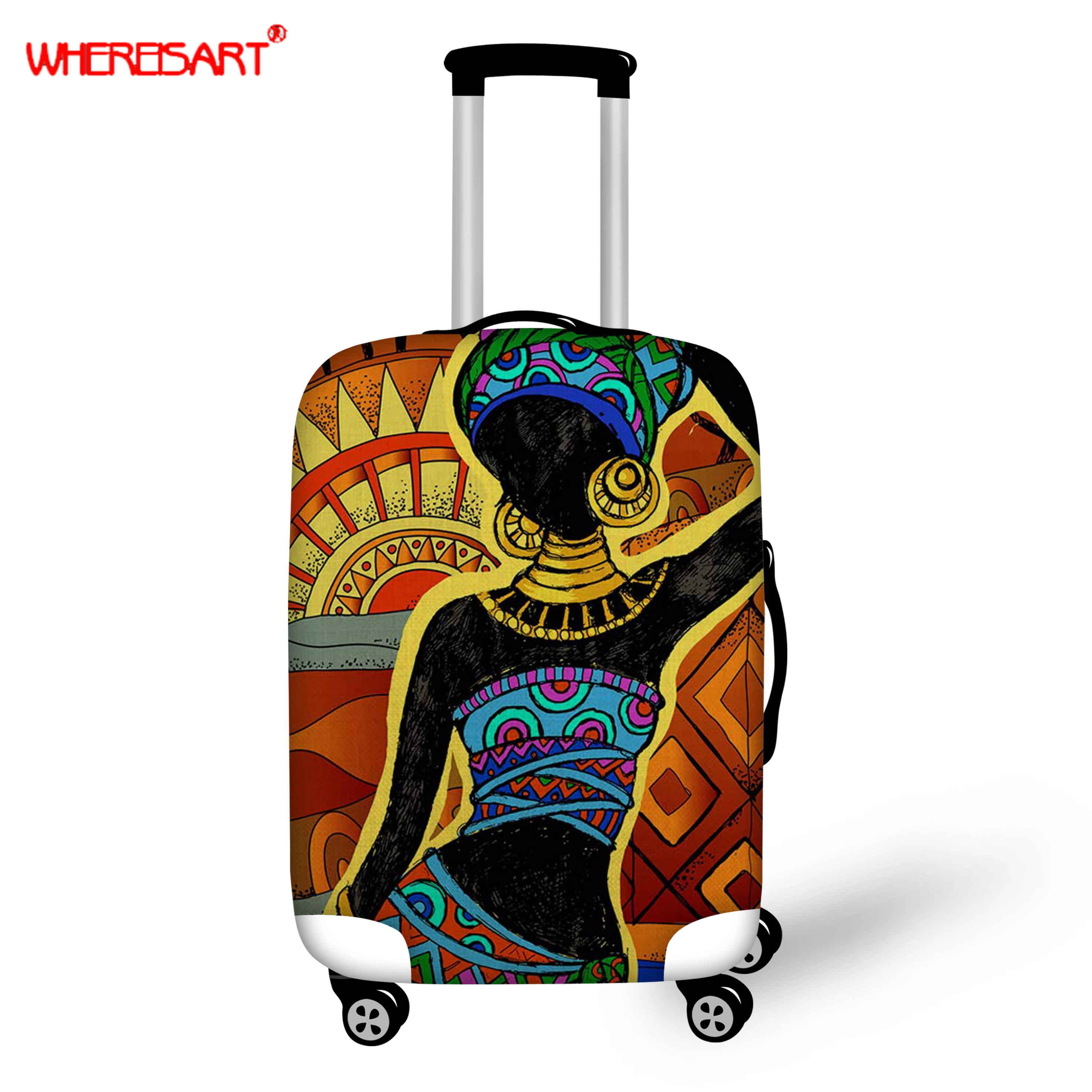 

WHEREISART Travel On Road African Luggage Cover Protector Suitcase Protective Covers for Trolley Case Trunk Case Apply to 18-30