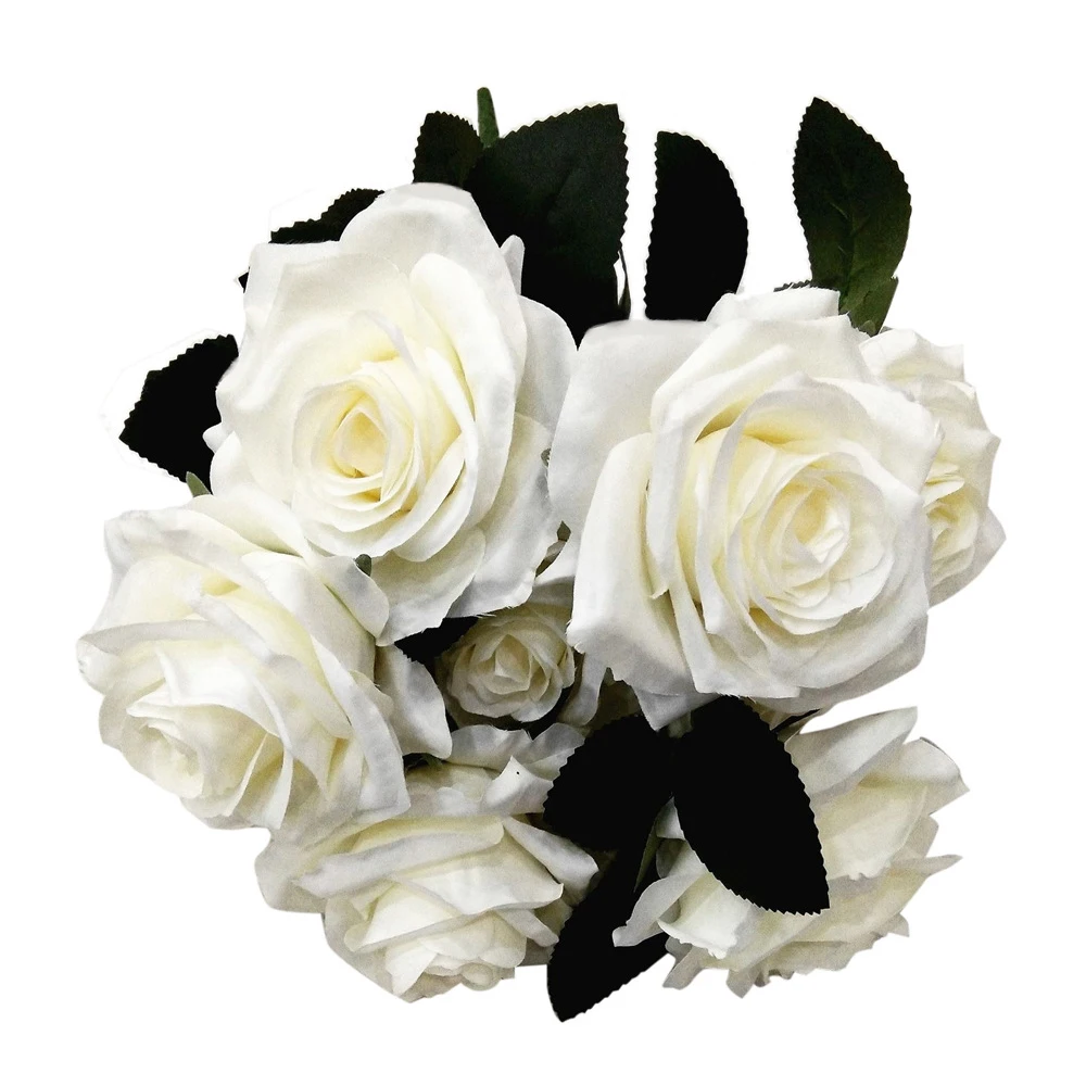 10 головы французские розы Африканский Шелковый цветок Свадебный букет офис Домашний Декор цветок для украшения свадьбы День святого Валентина - Цвет: E