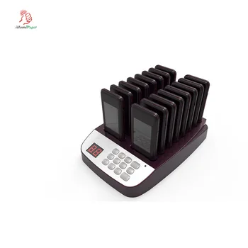 

Wireless Queue Calling System For Restaurant Cafe KFC Waiter Call Button Ordering System with 3 kinds of alert modes 16 Pagers