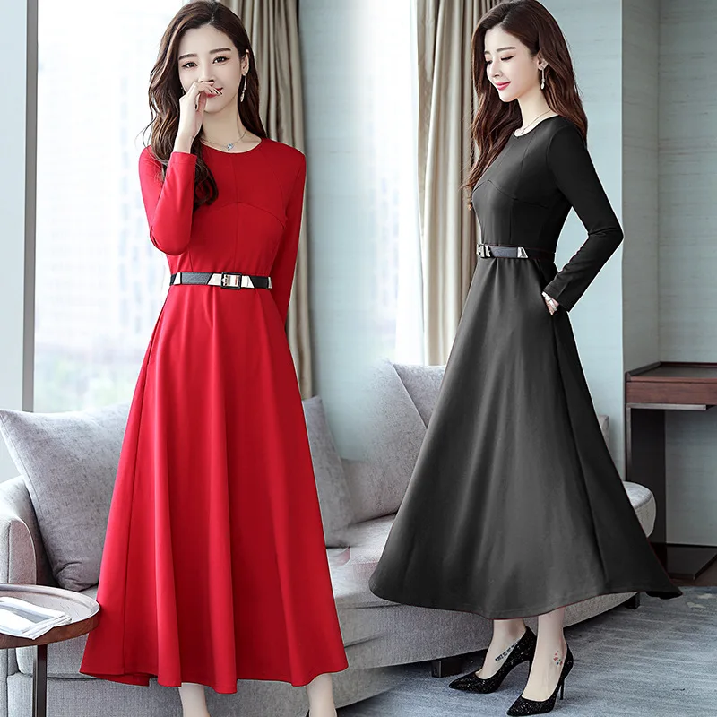 

2018 Autumn Clothing New Style Korean-style Long Nobility Elegant Dignified Glorious Party Dress Women's