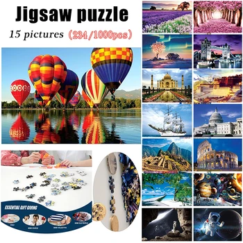 

Adult Children Puzzle Holiday Gift Puzzle Toy 1000PC Puzzle Landscape Pattern Learning Education Brain Teaser Assemble Toy Games