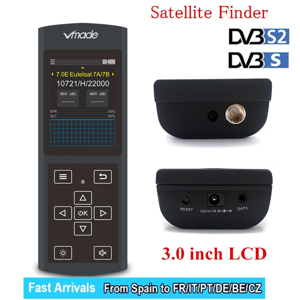 

Upgraded Satlink DZ6370 Digital Satellite Meter Sat finder DVB-S2 FTA MPEG-2 Satellite Signal Finder EPG AV 3.0 inch LCD Display