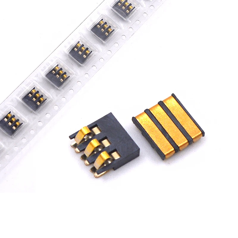 5Pcs Contatto A Compressione A Molla 2.0Mm Passo 2 Pin Connettore Maschio Femmina Montaggio Superficiale Connettore Batteria Ricaricabile Flash Dorato