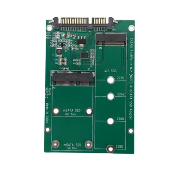 

2 in 1 Mini PCI-E 2 Lane M.2 And mSATA SSD To SATA III 7+15 Pin Adapter