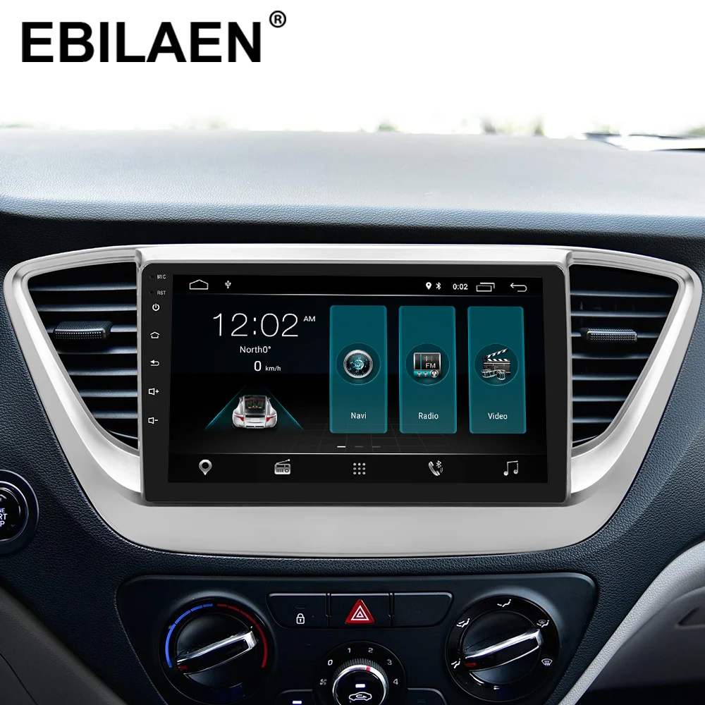 Cheap EBILAEN Car Radio Multimedia Player For Hyundai  Solaris Verna 2017 2018 2Din Android 9.0 Autoradio GPS Navigation Tape Recorder 1