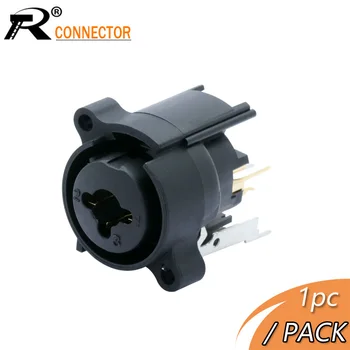 

1pc 7PIN Straight XLR Connector Dual Functions 3pole XLR Female Jack Socket Panel Mount+Audio Jack 6.35mm Female Powercon Jack