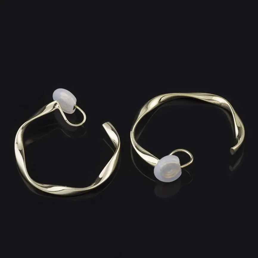 Fashion C Shape Hoop Clip on Earrings No Pierced for Women Party Wedding Luxury Fashion Geometric Circle Ear Clip hoop earrings ear clip earrings clip earrings ear clip