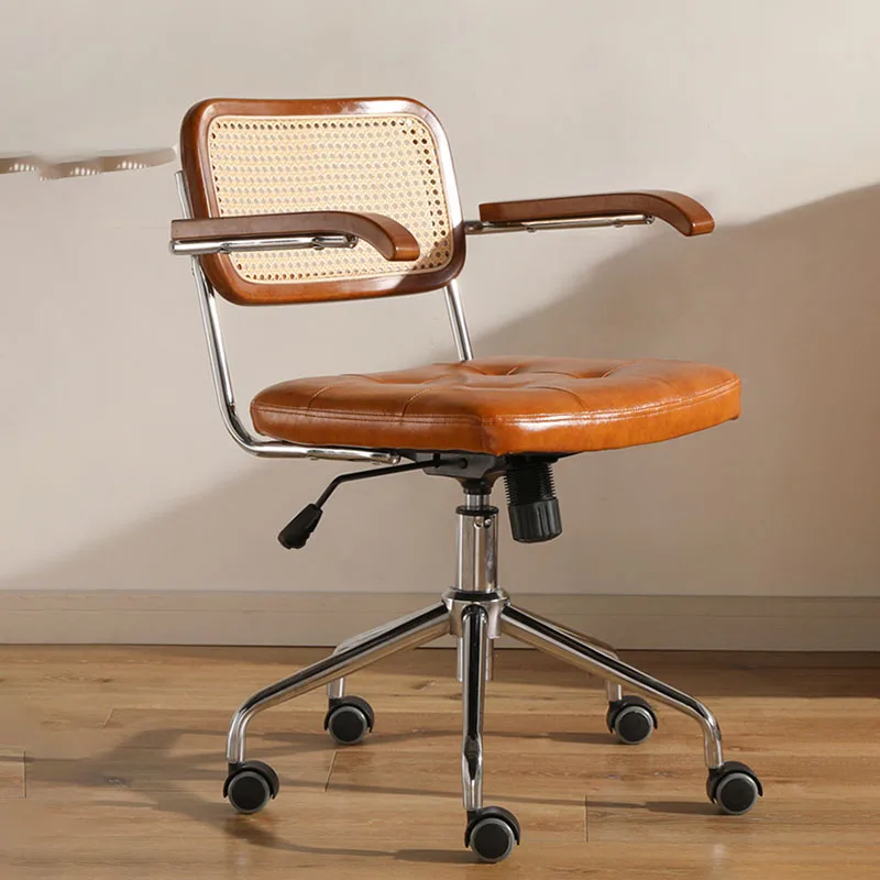 Rattan Office Chair Retro Computer Chairs Swivel Chair For Home Can Raised And Lowered Gaming Chair Кресло Компьютерное стул