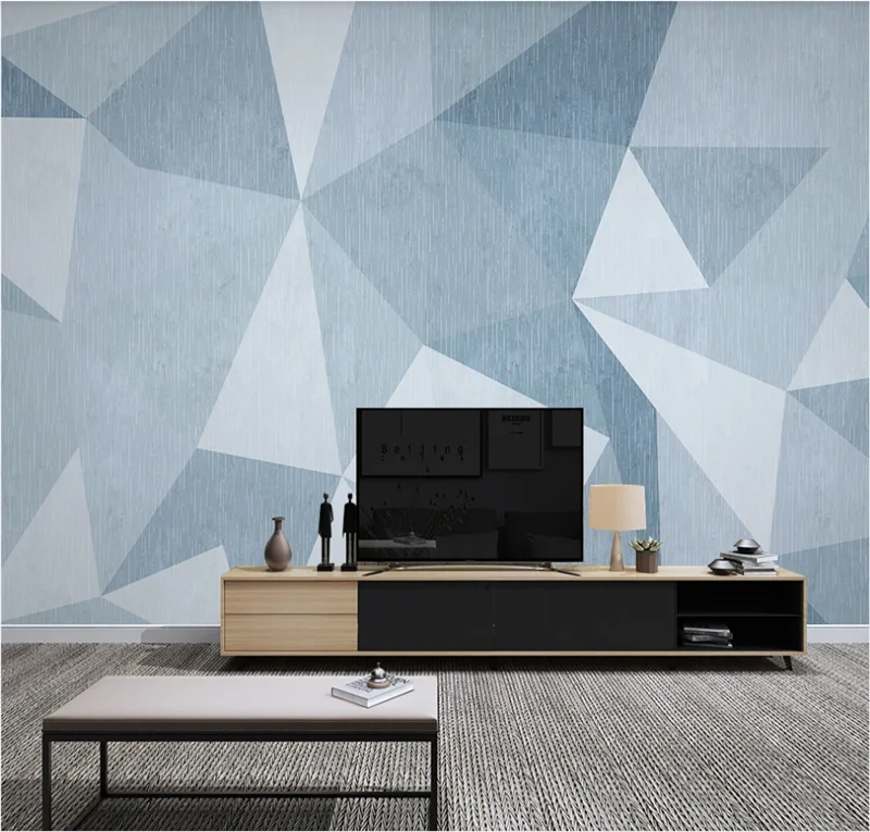 

Custom wallpaper 3D photo Nordic blue abstract lines modern minimalist TV background wall mural wall covering 8d
