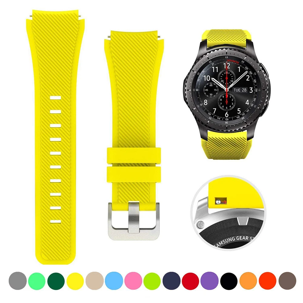 Silicone-Band Sports-Strap Huawei Watch Samsung Gear 42mm Active 2 Frontier/classic 22mm