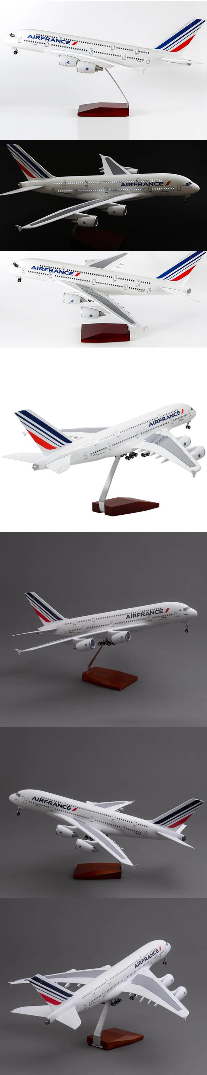 1/160 весы 50 см воздуха авиакомпания Франции для лазерной обрезки модели самолета Аэробус A380 с трёхмерными чертёжами Смола самолет с светильник и диски для коллекции