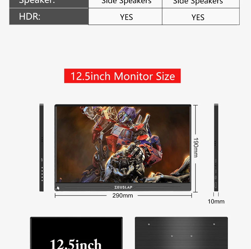 12," 13,3" 15," Тип C USB C HDMI DP 1080P 4K ультратонкий портативный монитор экран для переключателя, PS4, xbox, ноутбука, мобильного телефона