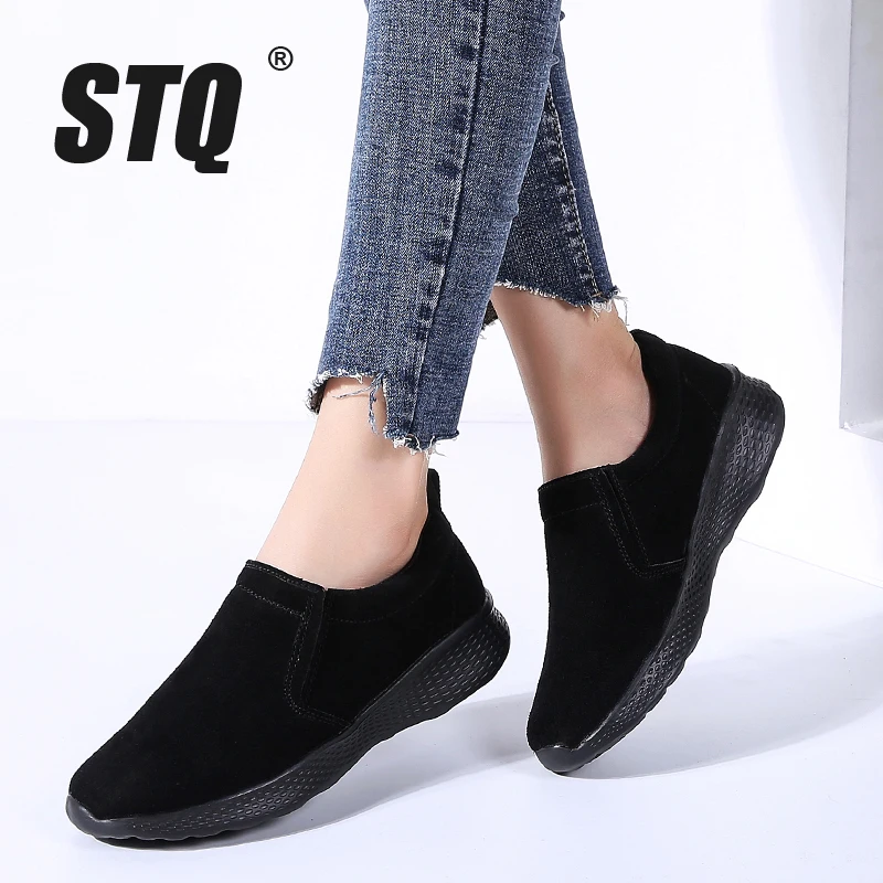 

STQ Autumn Women Flats Shoes Ladies Slip-on Woman Moccasins Oxfords Walking Shoes Tenis Feminino Flats Sneakers Shoes 0731