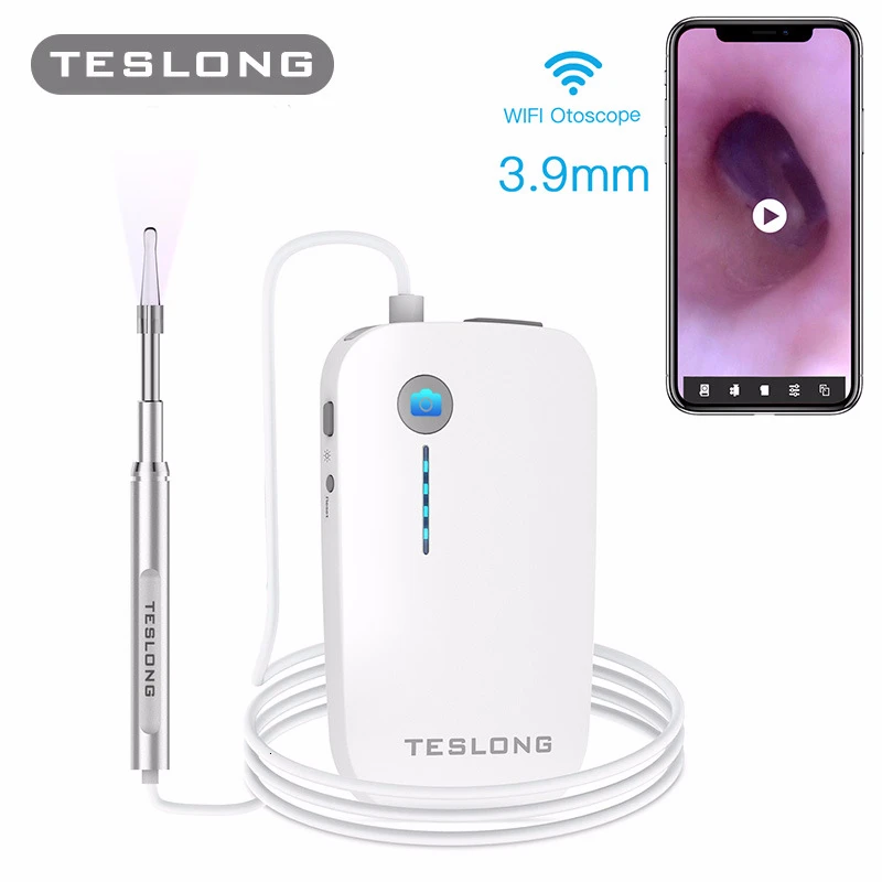 Эндоскоп для чистки ушей TESLONG NTE390W Wi Fi визуальная ложка камера 3 9 мм 2 миллиона