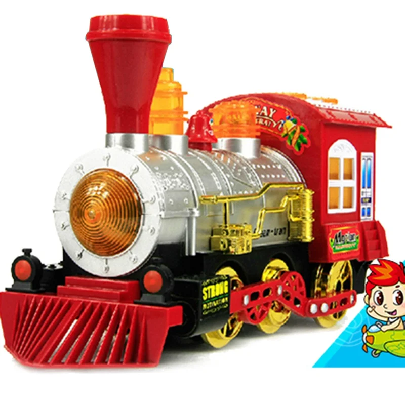 

New Large Automatic Blowing Bubble Model With Music Lighting Locomotive Electric Model Toy Fun For Kids
