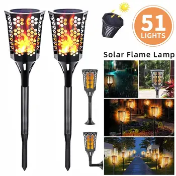 

Solar Lawn Light Flickering Home Waterproof Solar Lawn Lamp Garden 96LED Durable Landscape Lights Eco-Friendly