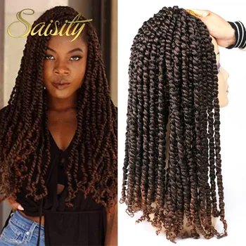 

Saisity Extensions Crochet Passion Twist Hair Synthetic Ombre Pre-looped Crochet Pre Twisted Braiding Hair
