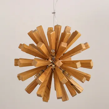 

10 Modern Pineapple Shape Gu Classical Natural-wood-pendant Lamp Indoor Bedroom Hanging Light Scandinavian lustre pendente