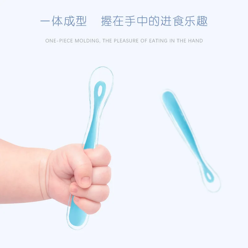 Младенческой силикагель мягкий ложки младенца тренировки Еда дополнение ложка для кормления/силикагель только в том случае, ложка для риса для матери и ребенка
