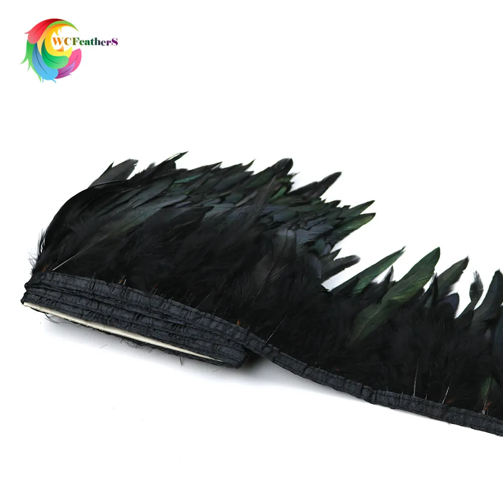 

16 Colors Dyed Natural Chicken Hackle feather Fringe Trim 5-7" in Width For Dress Sewing Crafts Costumes Decoration
