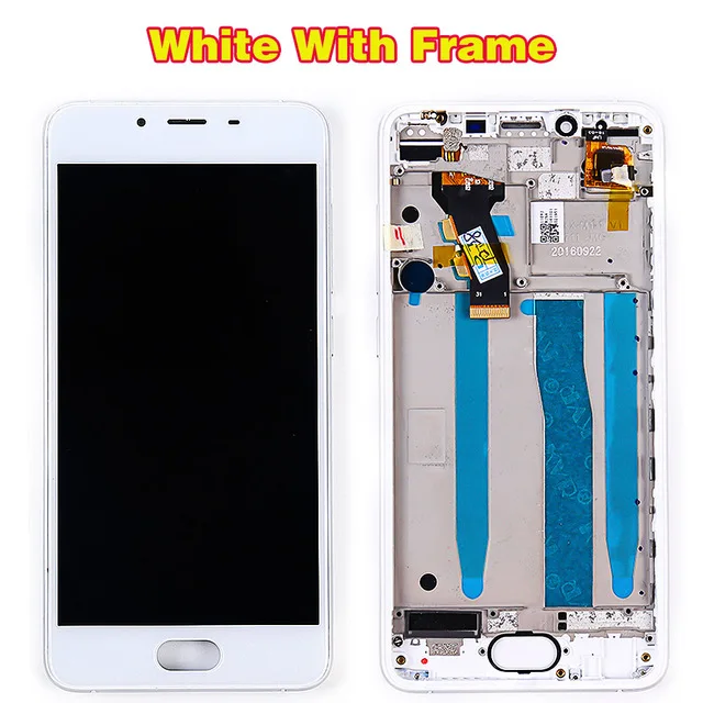 Протестированный 5,0 дюймовый сенсорный экран для Meizu U10, ЖК-дисплей, дигитайзер, сборка 1280*720, рамка с бесплатной стеклянной пленкой и инструментами - Цвет: White With Frame