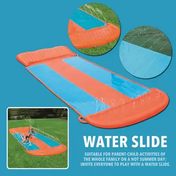 

Children Water Slide Garden Racing Three-person Large Water Slide Spray Inflatable Summer Toy For Outdoors