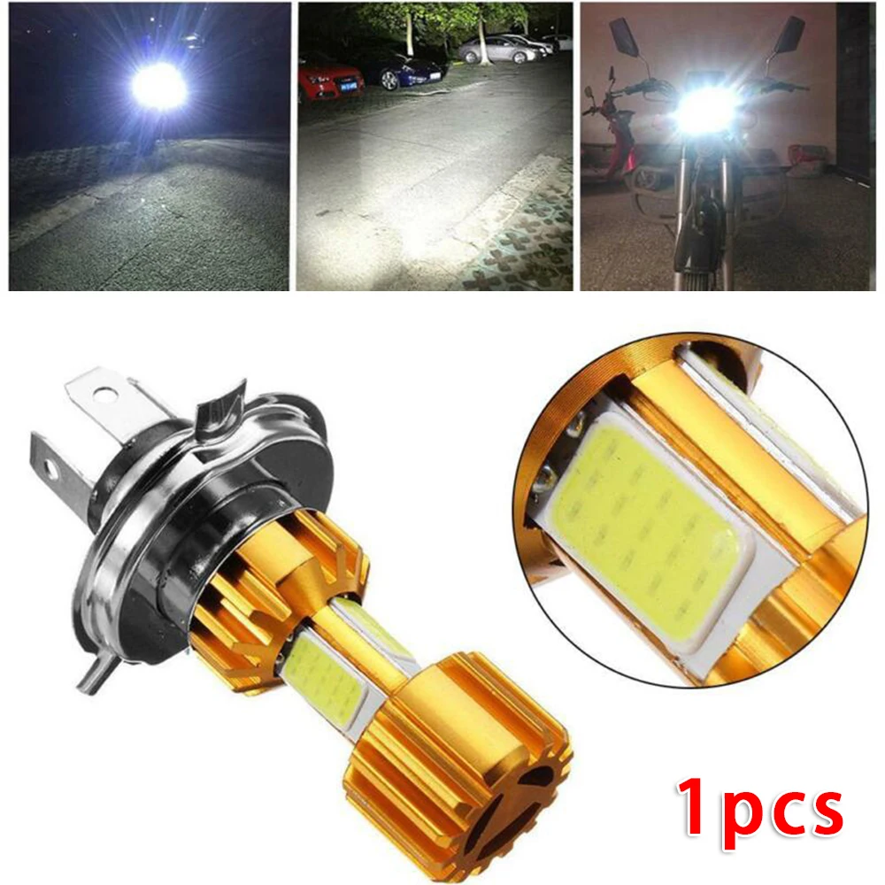 

1x Motorcycle Accessory Headlight H4 Hi/Lo Beam 18W COB DC 12V White 6000K Light