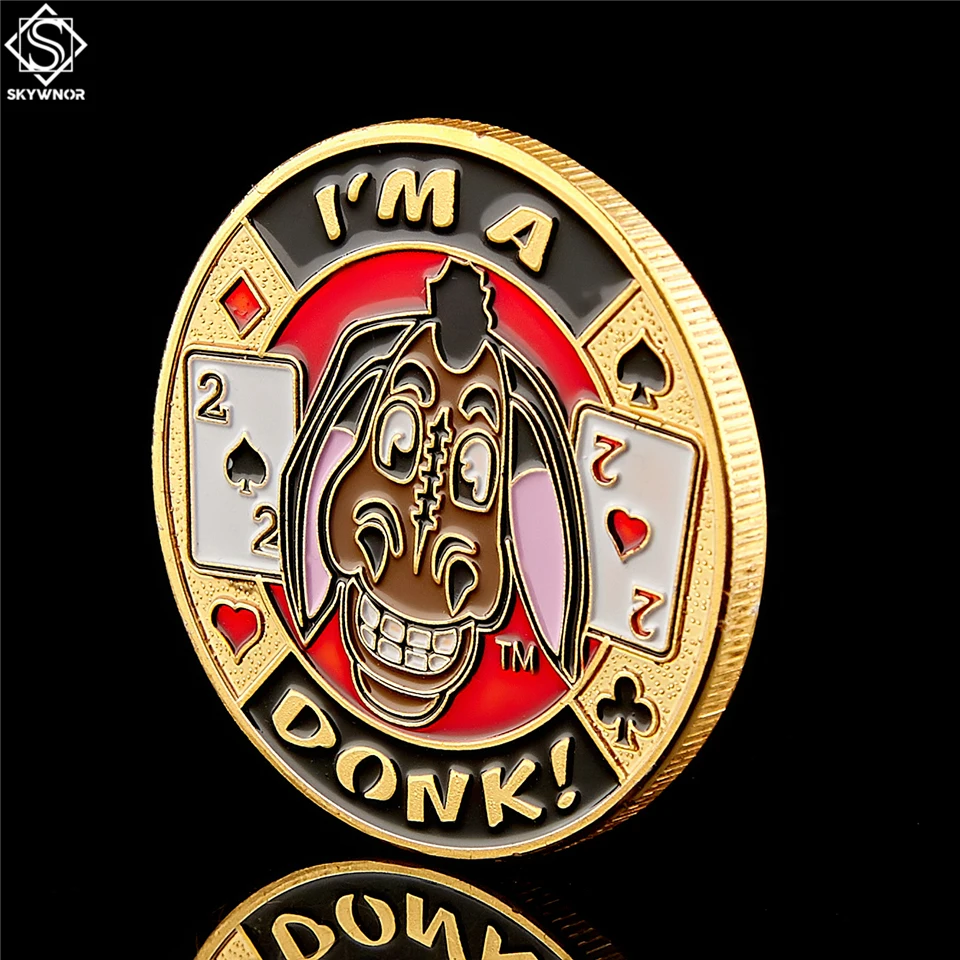 Poker Card Guard Token развлекательный "I'm A Donk" Удача Коллекционная монета W/высококлассная защита коробки