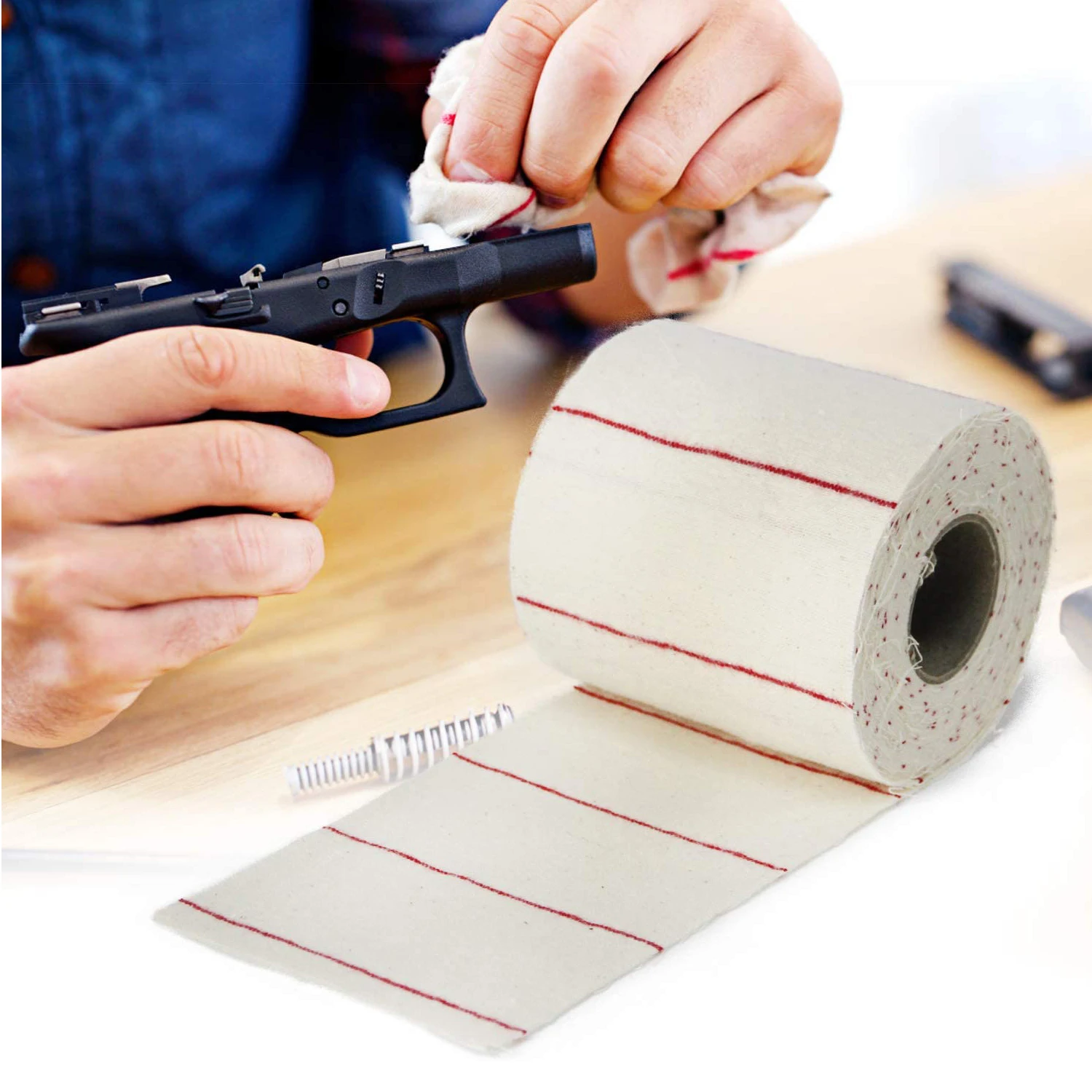 Gun cleaning kit 10M Gun Cleaning Cloth Patches 5cm/10cm Wide DIY Cleaning Cotton Cloth Rifle Handgun Pistol Shotgun Hunting Gun Kit