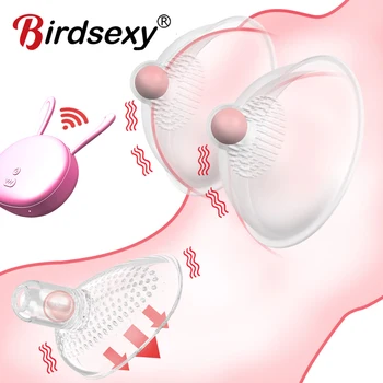 Nipple Massage Vibrator Clitoris Stimulator Oral Sex Adult sex toys Breast Pump Enlargement Licking Nipple