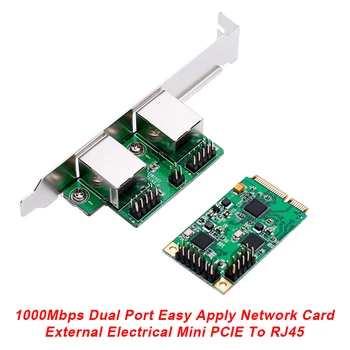 

Network Card Lan Adapter Internal Mini PCIE To RJ45 Dual Port For Desktop Wired Stable 1000Mbps Easy Apply Computer Accessories