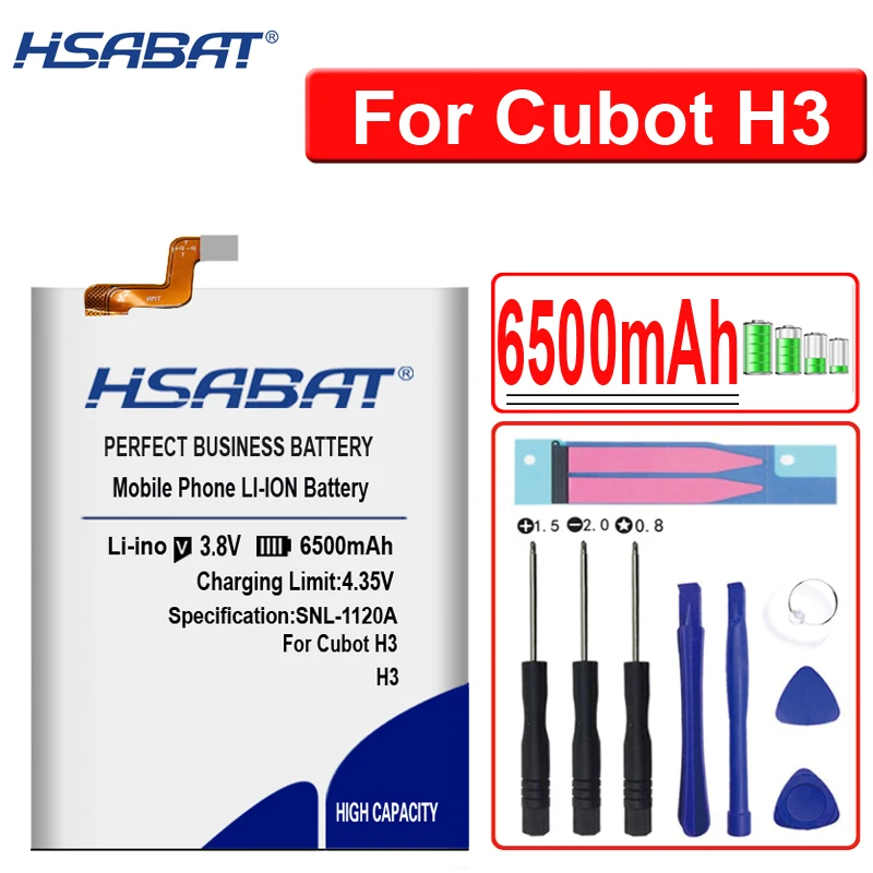 Аккумулятор HSABAT 6500 мАч для CUBOT MANITO/X6/NOTE S/Note Plus/Rainbow/P9/MAGIC/X15/R11/X18/H3/Dinosaur/MAX/S208 A S208A