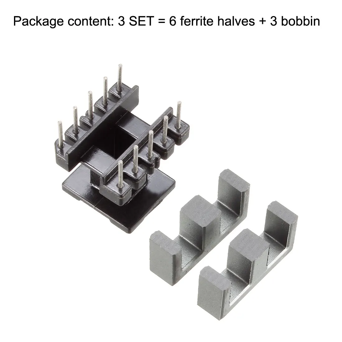 uxcell 3 Sets EE16 5 with 5pin Transformer Bobbin PC40 Ferrite Core Vertical 6 Ferrite Halves and 3 Bobbin