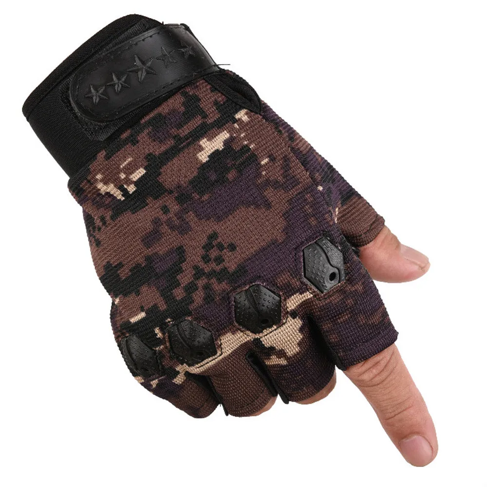 Классические камуфляжные перчатки для мужчин, перчатки на полпальца, дышащие, для велоспорта, спорта, дышащие, с сеткой, лоскутные