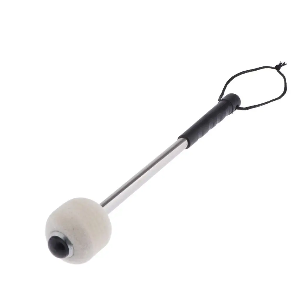 Marching Tenor Drum Mallet 31cm Wool Felt Head Drum Stick with Strap S