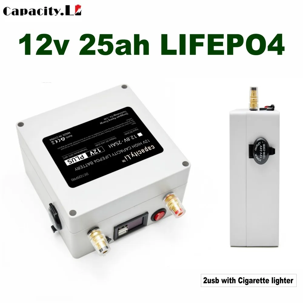 Ёмкость Li ion аккумулятор 12V25AH Lifepo4 Батарея для кемпинга на открытом воздухе