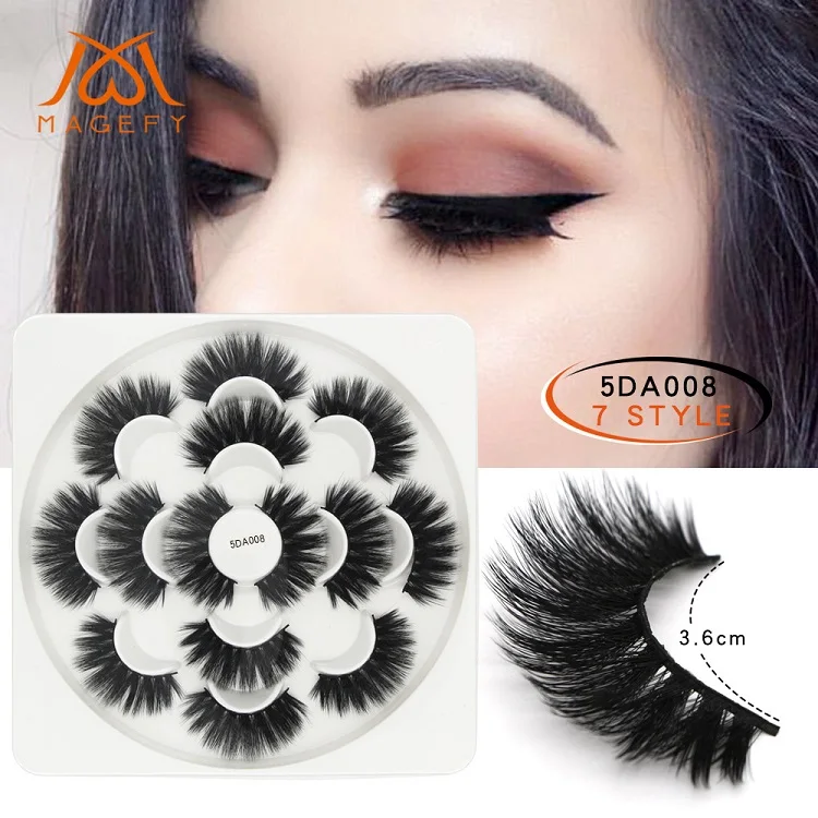 

7Pair/set 25mm Faux 5D Mink Lashes Natural Long False Eyelashes Dramatic Volume Fake Lashes Makeup Extension Eyelash DHL