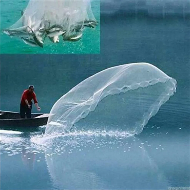 

Fishing Net Nylon Monofilament American Style Cast Net Hand Throw Bait Trap for Easy Fishing Nylon Fishing Net