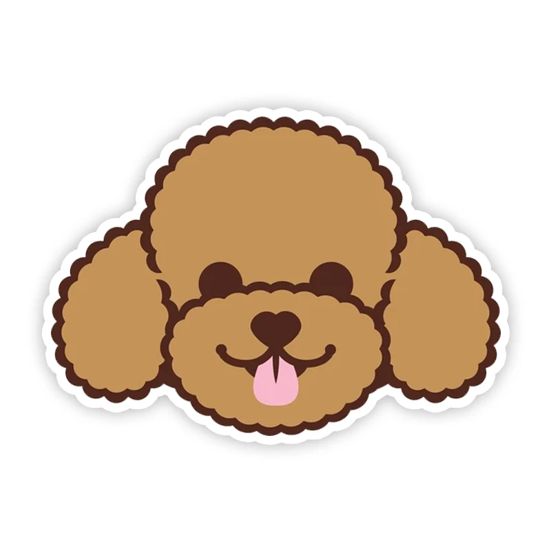 

B0163# Width 17 cm Cool Self-adhesive Decal Cute Poodle Dog Head Car Sticker Waterproof Auto Decors on Bumper Rear Window