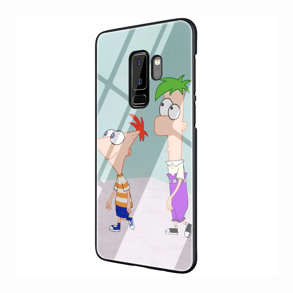 EWAU Phineas and Ferb/Стекло чехол для телефона для samsung Galaxy S7 8 9 10Plus Note8 9 A10 20 30 40 50 60 70