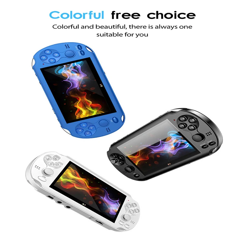 X1 Game Console For PSP 4.3-inch Game Console Nostalgic Classic Dual-Shake Game Console 8G Built-in 10,000 Games 8/16/32/64 Bit