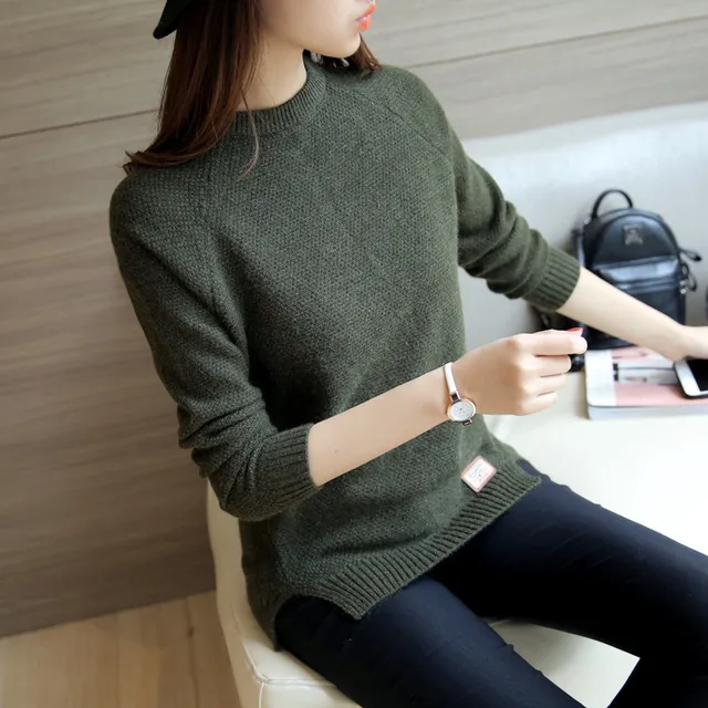 Long Sleeve Pull Femme Solid Pullover Pullovers Women's Apparel Women's Top 6f6cb72d544962fa333e2e: L|M|S|XL|XXL