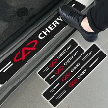 4pcs Car Carbon Fiber Sticker Auto Door Sill Protector Stickers Car Goods for Chery Tiggo 2 3 7 8 5X IQ QQ Fulwin Face Arrizo 5