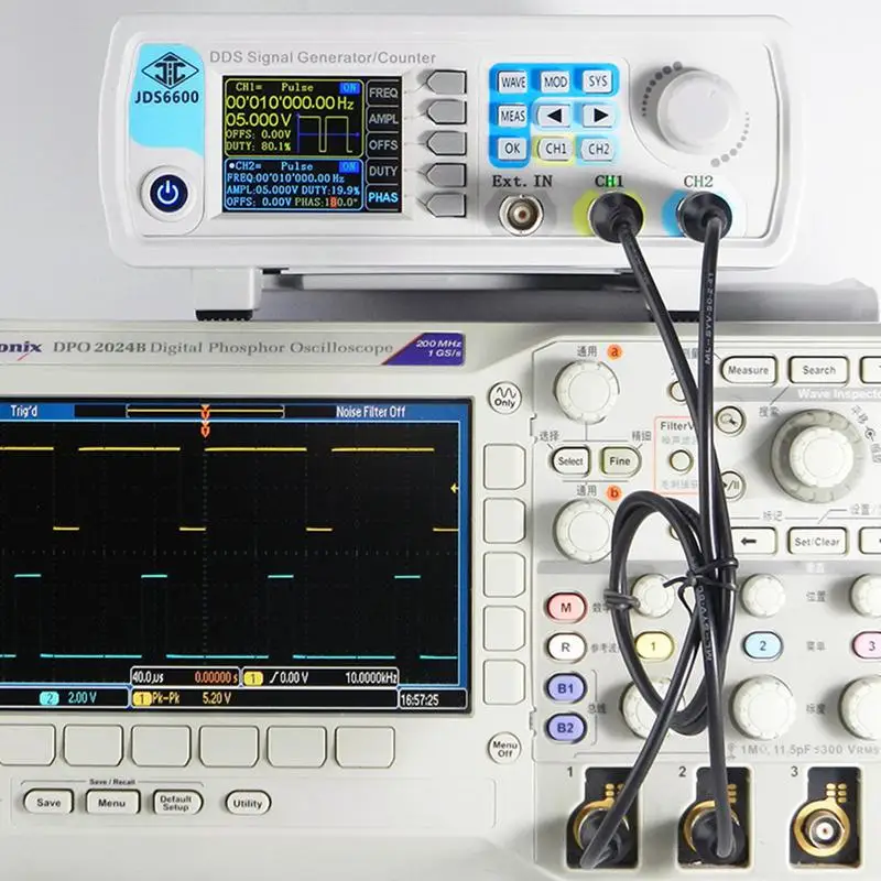 ЕС вилка Jds6600-60M 60 МГц генератор сигналов цифровой контроль двухканальный Dds функция частота генератора сигнала метр произвольный